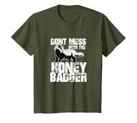 Idea de Regalo Divertida del Equipo Honey Badger Saying Camiseta, Niños, Verde Oliva, 3 años