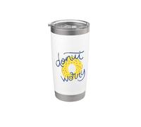 Idea de regalo divertida para amantes de la comida con texto en inglés "Do Not Donut Worry" Vaso térmico de acero inoxidable de doble pared