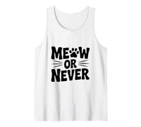 Idea Divertida para Amantes de los Gatos Vintage Meow Or Never Camiseta sin Mangas