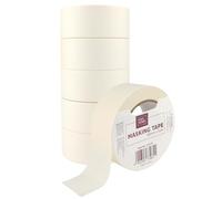 IDEA HOME 6 unidades Cinta de Pintor Ancho 48 mm, Longitud 50 m - Cinta Adhesiva para Trabajos de Pintura - Cintas de Enmascarar, Fácil de Retirar, Color Neutro