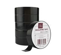 IDEA HOME 6 Unidades de Cinta Aislante Negra 18mm x 10m de PVC - Reparación de Cables Eléctricos, Alta Flexibilidad, Adhesión Fuerte, Resistente al Agua y Químicos