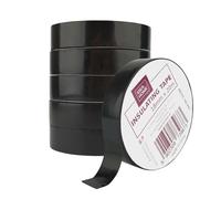 IDEA HOME 6 Unidades de Cinta Aislante Negra 18mm x 20m de PVC - Reparación de Cables Eléctricos, Alta Flexibilidad, Adhesión Fuerte, Resistente al Agua y Químicos