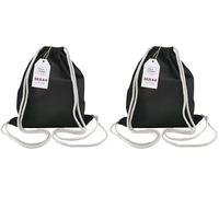 IDEA HOME Bolsa de Deporte de Algodón - Mochila de Cuerda 36x44 cm 250g/m2 - Bolsa Deportiva para Pintar, Natural, Reutilizable para Deporte y Viaje, Negro (Paquete de 2)