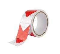 IDEA HOME Cinta de Advertencia Fluo AVR Reflectante, Autoadhesiva, Color Blanco y Rojo, 50 mm x 5 m