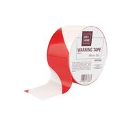 IDEA HOME Cinta de Señalización Blanco Rojo 50m x 48mm Cinta Seguridad No Adhesiva Delimitación Zonas Peligro Obra Evento