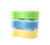 IDEA HOME Esponja de Masaje en Forma S - Esponja de Ducha Ergonómica de Doble Cara para Limpieza Corporal - Pack de 3