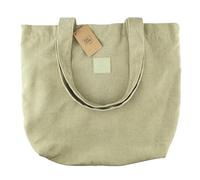 IDEA HOME Manhattan Bolsa de Pana - Bolso Shopper de Pana con Cierre Magnético y Asas Dobles - Bolso de Hombro Elegante y Espacioso 46x40x10 cm para Uso Diario, Verde Oliva