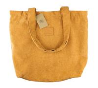 IDEA HOME Manhattan Bolsa de Pana - Bolso Shopper de Pana con Cierre Magnético y Asas Dobles - Bolso de Hombro Elegante y Espacioso 46x40x10 cm para Uso Diario, Amarillo Mostaza
