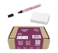 IDEA HOME SILENTE Kit de Renovación para Inscripciones de Lápidas - Marcador de Aceite Negro + Piedra Pómez - Restauración de Letras Grabadas