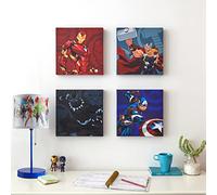 Idea Nuova Marvel Avengers - Juego de 4 lienzos para pared, decoración para colgar en la pared para niños, cada pieza de 11 x 11 pulgadas