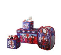 Idea Nuova Marvel Spidey and His Amazing Friends Juego de almacenamiento de soluciσn de habitaciσn de 4 piezas Organizador de juguetes Contenedor