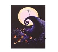 Idea Nuova Nightmare Before Christmas - Lienzo decorativo para pared con luz LED de Jack Skellington, 11 pulgadas de ancho x 14 pulgadas de alto