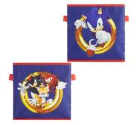 Idea Nuova Sonic the Hedgehog - Juego de 2 cubos de almacenamiento duraderos con asas, cubos de 10 x 10 x 10 pulgadas