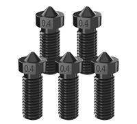 IdeaFormer 5 Piezas 0,4 mm Acero Endurecido Volcano Boquilla, Hardened Steel Volcano Nozzle Extrusora de Metal Boquilla para Artillery Sidewinder X1/X2 /Genius para Anycubic Vyper/Kobra Plus/Kobra Max