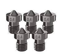 IdeaFormer 5 piezas Boquilla V6 de acero endurecido 3D Boquillas de Impresora Boquilla V6 0,4mm Cabeza de Impresión del Extrusor para Artillery Sidewinder X1 para Anycubic para Prusa
