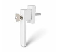 IdeaGenesis - Manilla Ventana con Llave Seguridad - Maneta Oscilobatiente Cuadradillo 7 mm | Cierre Antirrobo para Ventanas PVC y Aluminio | Tirador Bloqueo Infantil Universal (Blanco Mate, Con Llave)