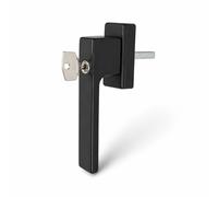 IdeaGenesis - Manilla Ventana con Llave Seguridad - Maneta Oscilobatiente Cuadradillo 7 mm | Cierre Antirrobo para Ventanas PVC y Aluminio | Tirador Bloqueo Infantil Universal (Negro Mate, Con Llave)