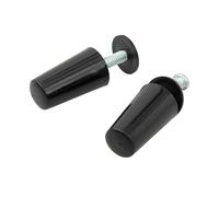 IdeaGenesis - Pack 12 Topes Persiana de 40mm para Persianas Enrollables. Fabricados en PVC Negro. Incluye todo lo necesario para su montaje, Arandelas y Tornillos. (12, Negro 40mm)