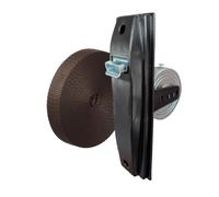 IdeaGenesis - Pack Recogedor persiana para Empotrar en obra y cinta reversible para persianas enrollables | Enrollador persiana y correa 22mm | Sistema Universal (Marrón con Cinta, Grande)