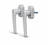 IdeaGenesis - Pack x2 Manilla Ventana Multipunto Aluminio Plata - Maneta para Ventanas Oscilobatientes y Practicables | Cuadradillo 7 mm Universal | Tirador Resistente (2, Plata Mate)