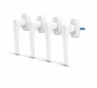 IdeaGenesis - Pack x4 Manilla Ventana Multipunto Aluminio Blanco | Maneta para Ventanas Oscilobatientes y Practicables | Cuadradillo 7 mm Universal | Tirador Resistente (4, Blanco Mate)