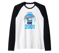 Ideal Desde Mayo de 2001 25 cumpleaños con Texto en alemán Camiseta Manga Raglan
