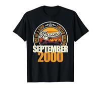 Ideal Desde septiembre de 2000 26 cumpleaños con Texto en alemán 26 Jahre Camiseta gráfica económica, Hombre, Negro, L
