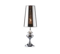 Ideal Lux ALFIERE TL1 SMALL E27 Cromo lámpara de mesa - Lámparas de mesa (Cromo, Metal, PVC, Salón, IP20, E27, 1 bombilla(s))
