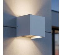 Ideal Lux Aplique de exterior LED Atom, blanco, 10 cm, metal