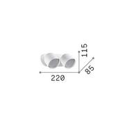 Ideal Lux aplique de pared Dodo color latón 2 luces metal Ø 8,5cm