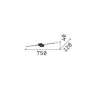 Ideal Lux Aplique de pared LED Theo negro, ancho 75 cm aluminio