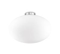 Ideal Lux Candy PL1 D40 Interior E27 60W Color blanco iluminación de pared - Lámpara (Cepillado, Dormitorio, Habitación de los niños, Cocina, Salón, Interior, Color blanco, Metal, Níquel, IP20)