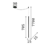 Ideal Lux Filo lámpara colgante LED, blanco, metal, cable largo