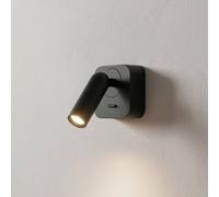 Ideal Lux Foco de pared LED Bean, negro, ancho 7 cm, metal
