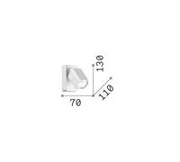 Ideal Lux foco de pared Rudy Square, blanco, 1 luz, metal