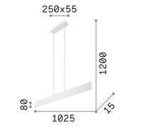 Ideal Lux Lámpara colgante LED Escritorio, metal negro Longitud 102,5 cm