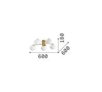 Ideal Lux lámpara de techo Hermes color latón 60 cm 5 luces de cristal