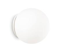 Ideal Lux Mapa AP1 D30 Apto para Uso en Interior E27 Blanco iluminación de Pared - Lámpara (Cepillado, 1 Bombilla(s), E27, IP20, Blanco)