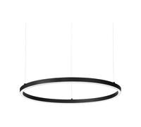Ideal Lux ORACLE Lámpara de techo colgante LED integrada, delgada, redonda, regulable, DALI, 90 cm, negra, 3000 K