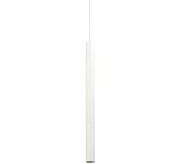 Ideal Lux Pequeña lámpara colgante led de metal blanco, sección redonda
