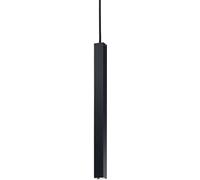 Ideal Lux Pequeña lámpara colgante led de metal negro, sección cuadrada