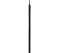 Ideal Lux Pequeña lámpara colgante led de metal negro, sección redonda