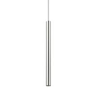 Ideal Lux Pequeña lámpara colgante led de metal plateado, sección redonda