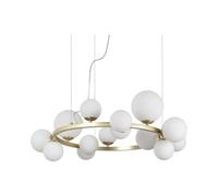 Ideal Lux PERLAGE Lámpara de Techo Colgante Globo Redondo 14 Luces Latón