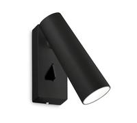 Ideal Lux PIPE Lámpara de lectura orientable de pared negra 3000K
