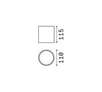 Ideal Lux plafón Gun, marrón café, aluminio, IP44, GU10