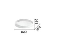 Ideal Lux Plafón LED Ziggy, blanco, Ø 80 cm, metal