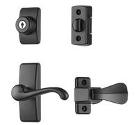 Ideal Security Storm Door Handle Set with Lock Matte Black (4 Piece Set)