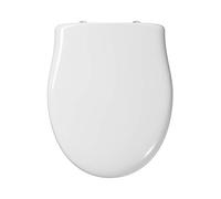 Ideal Standard Alto Tapa WC, forma redondeada, Asiento de inodoro duradero, incluye juego de bisagras para un fácil montaje, duroplástico resistente - Blanco (360x445x50 mm)
