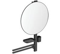 Ideal Standard - ALU+ Beauty Bar Conjunto de Accesorios tamaño L, con Espejo de 500 mm de diámetro, toallero Doble, Estante y Vaso, Negro Seda